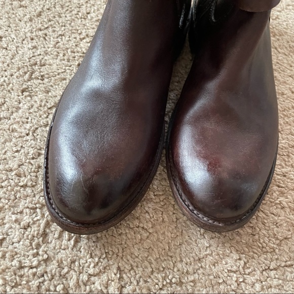 FRYE Knee High Belted Leather Riding Boots - Picture 6 of 7